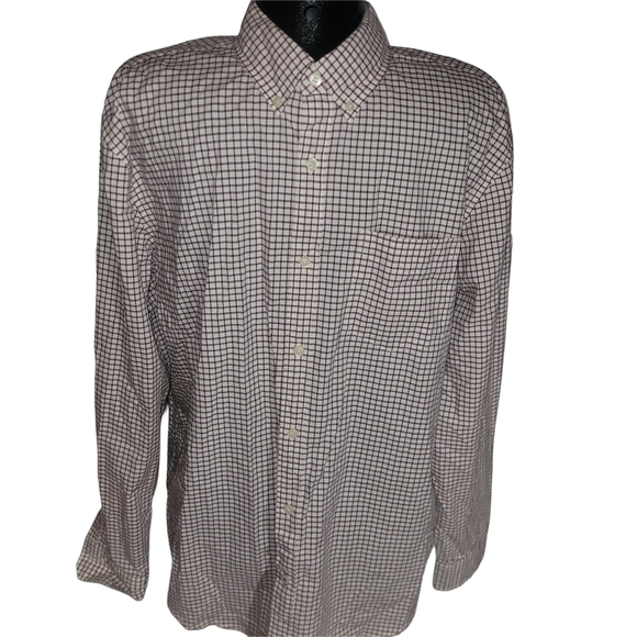 American Eagle Men's Checkered Shirt In Burgundy and Cream XL - Picture 1 of 4